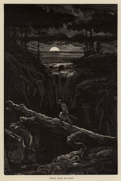 Mitaine Crosses the Torrent by Gustave after Dore